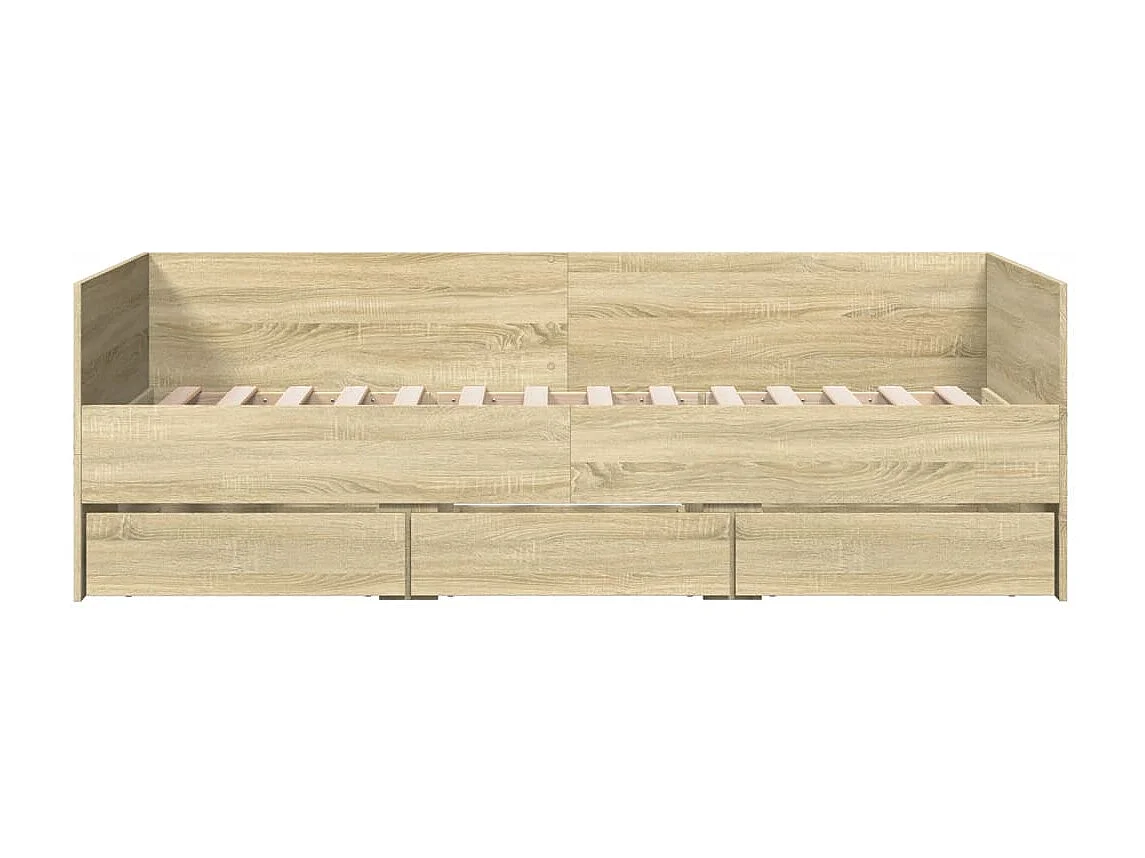 Cama individual - 100x200 cm con cajones madera ingeniería roble Sonoma ES695071