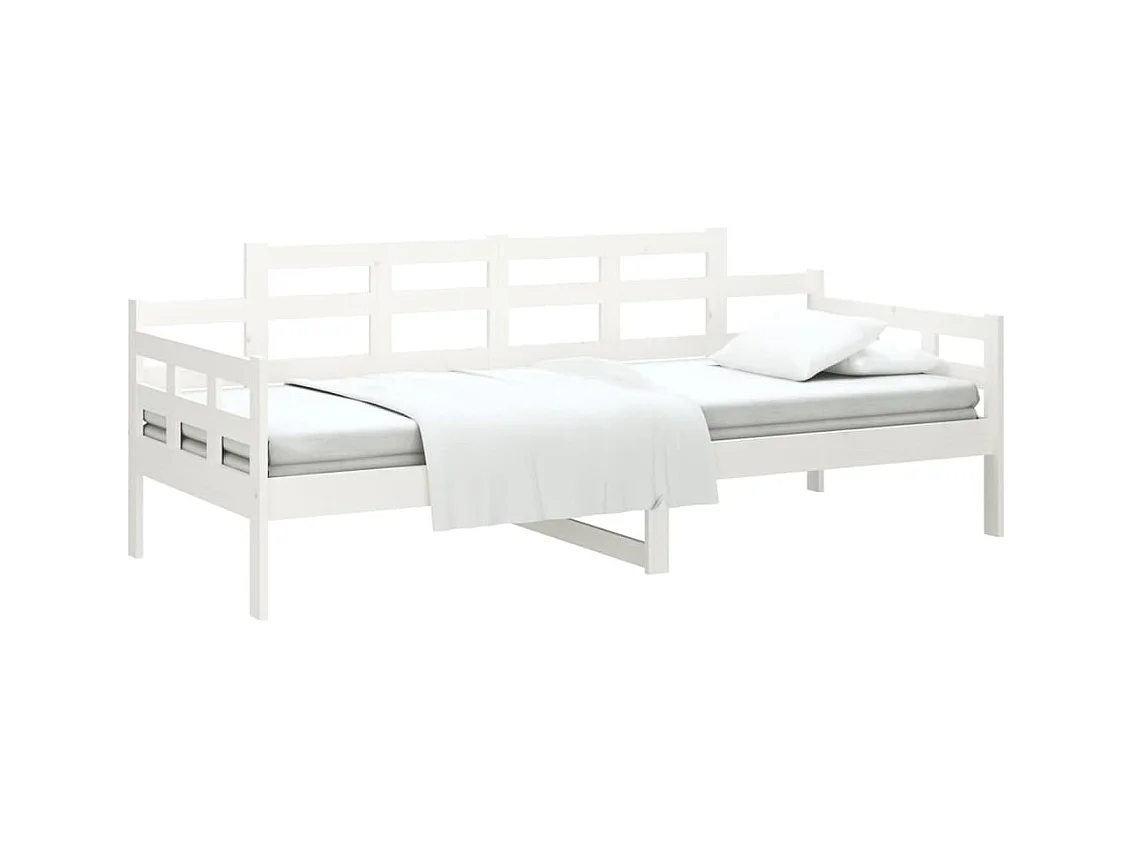 Slaapbank massief grenenhout wit 90x190 cm BE680568