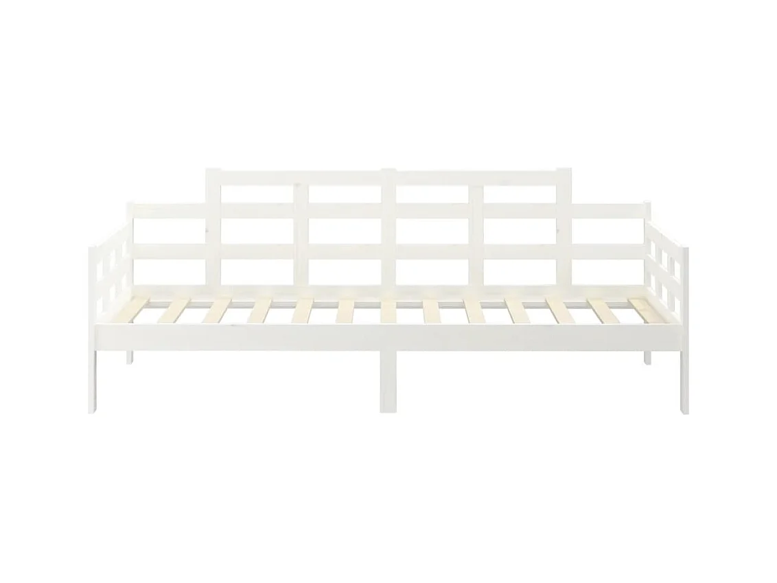 Lit de jour Blanc Bois massif de pin 90x190 cm FR80199