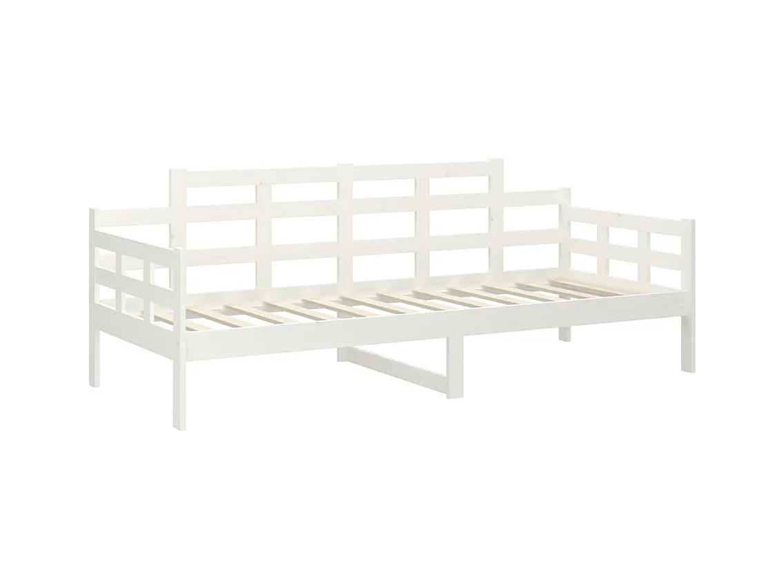 Lit de jour Blanc Bois massif de pin 90x190 cm FR80199