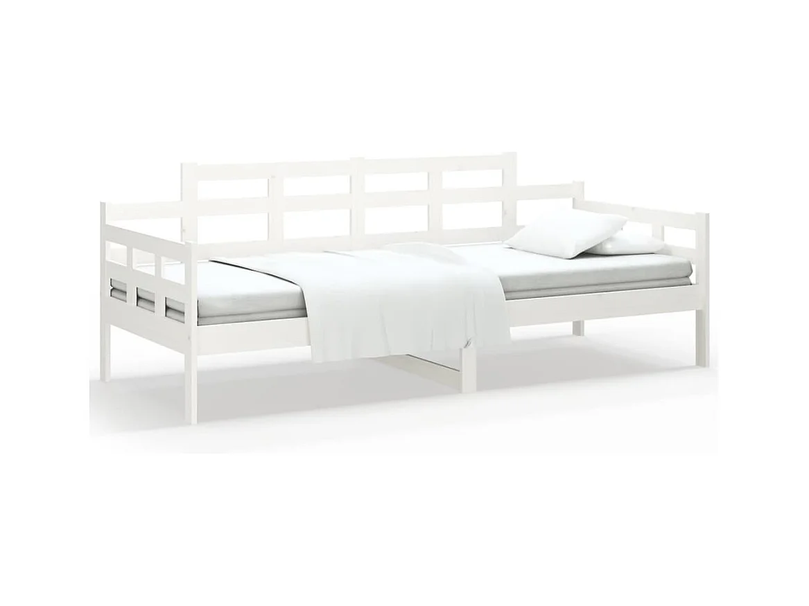Lit de jour Blanc Bois massif de pin 90x190 cm FR80199