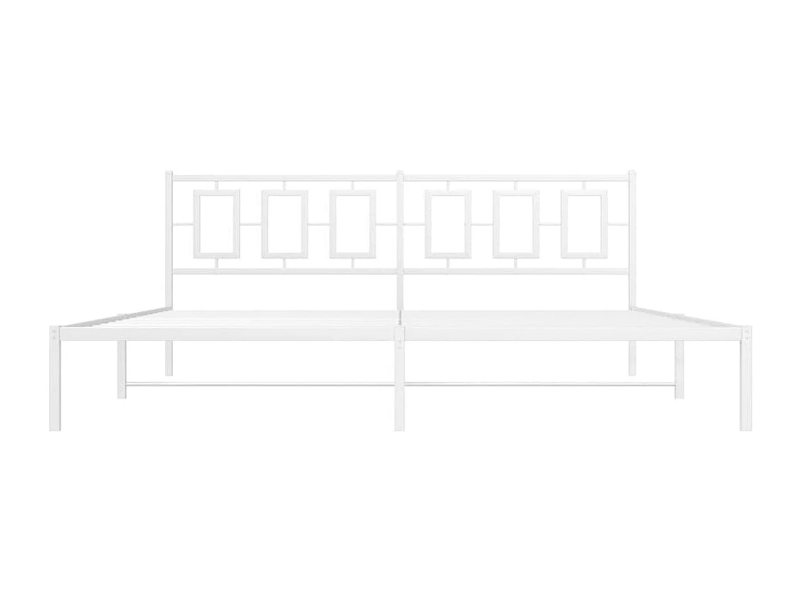 Cama matrimonial- 200x200 cm con cabecero metal blanca ES350375