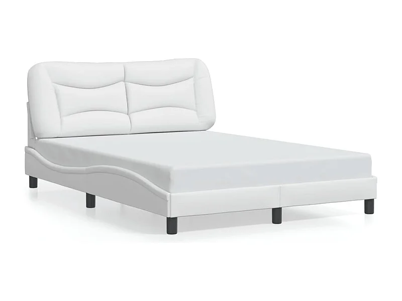 Cama c/ cabeceira 120x200 cm couro artificial branco PT834960