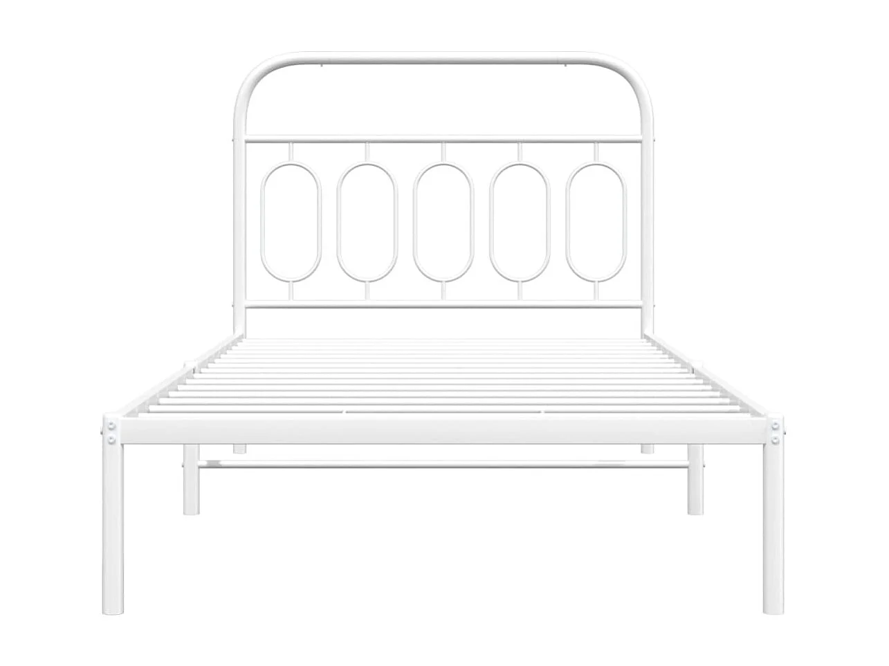 Lit simple métal + tête de lit blanc 100x190 cm FR94528