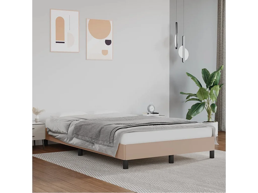 Bedframe kunstleer cappuccinokleurig 120x190 cm BE885358