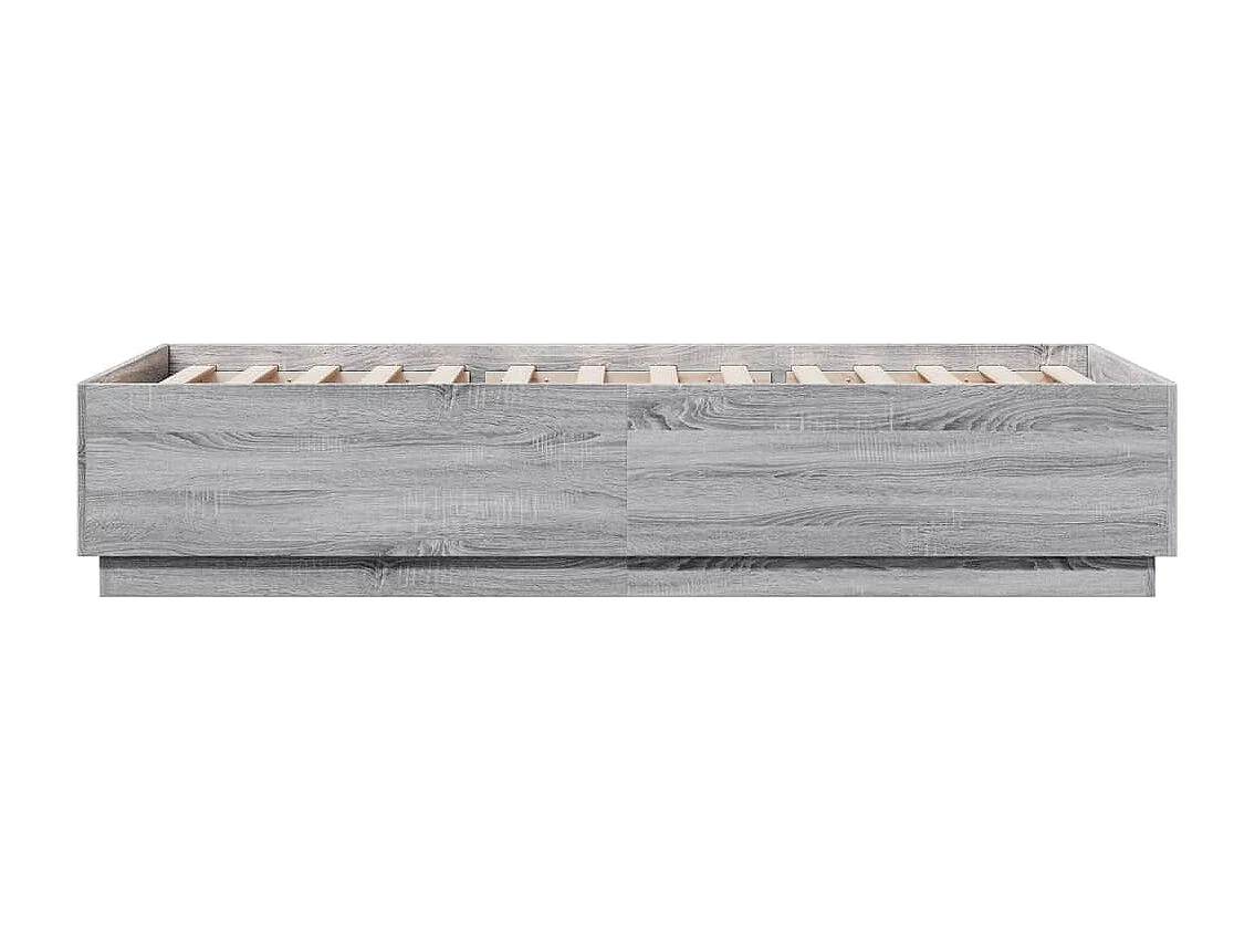 Lit simple sonoma gris 90x200 cm bois d'ingénierie FR75148