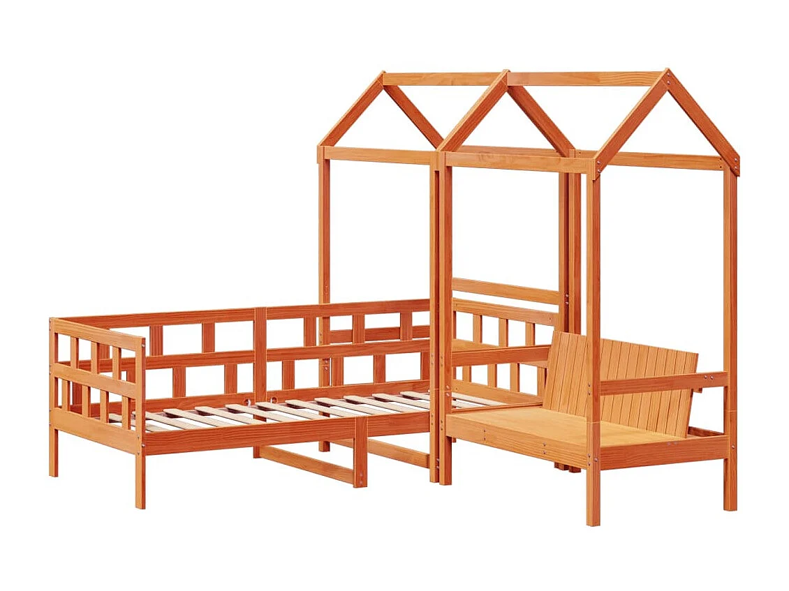 Ensemble de lit de jour avec toit 90x200 cm bois de pin massif FR29454