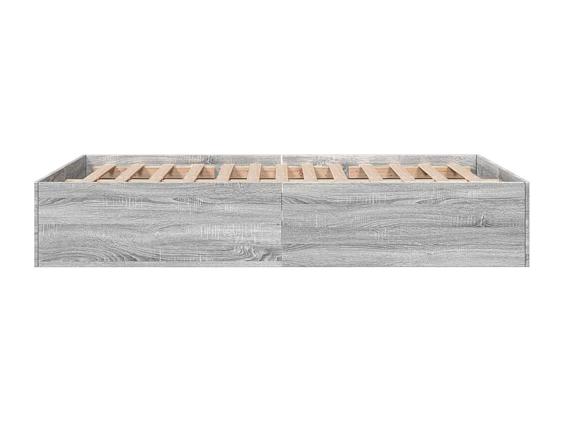 Lit double sonoma gris 120x190 cm bois d'ingénierie FR28466