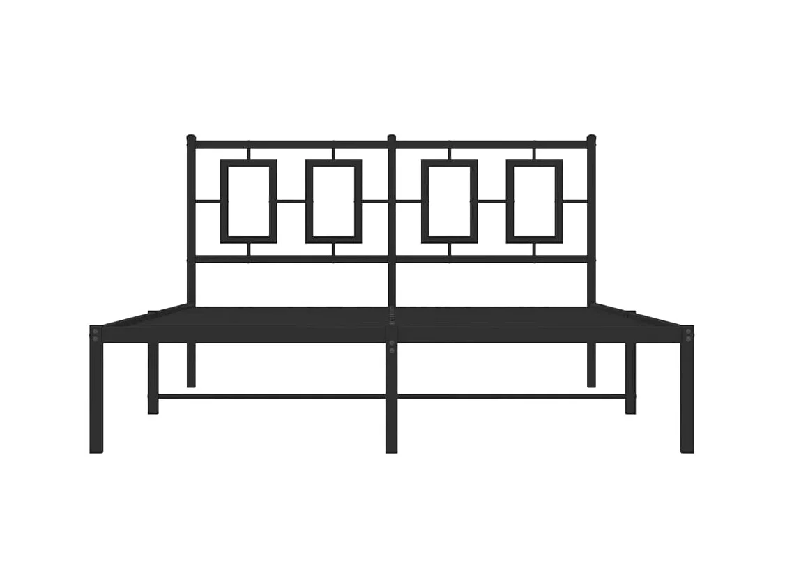 Cama matrimonial- 140x190 cm con cabecero metal negro ES479698