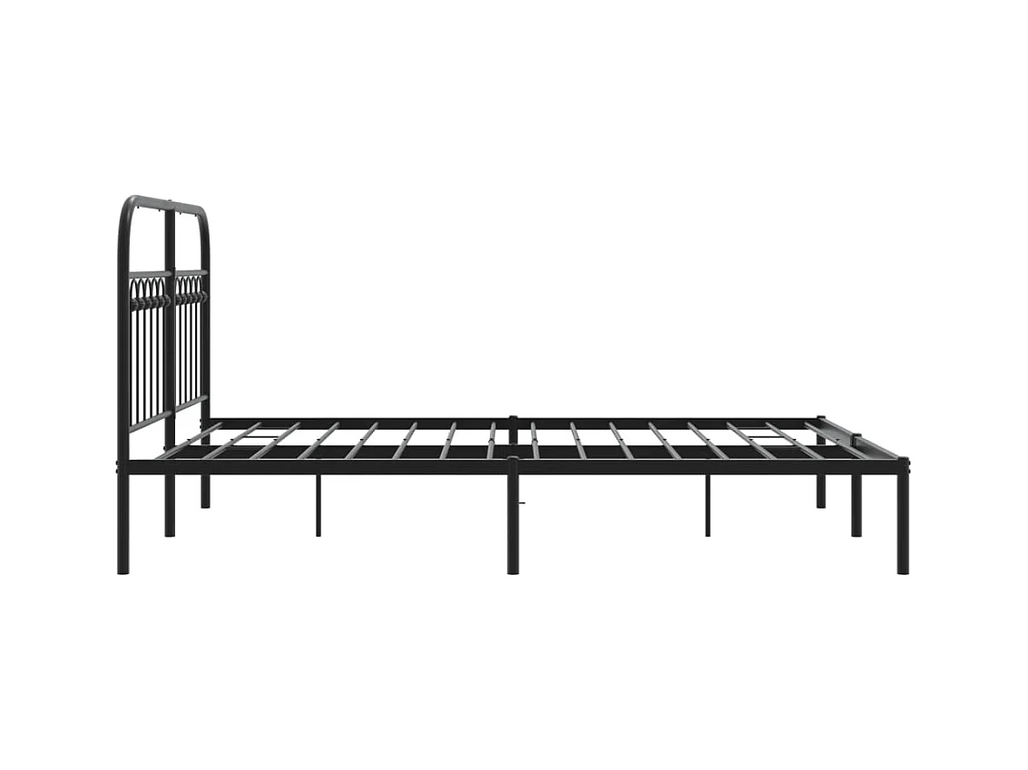 Cama matrimonial- 135x190 cm con cabecero metal negro ES757687