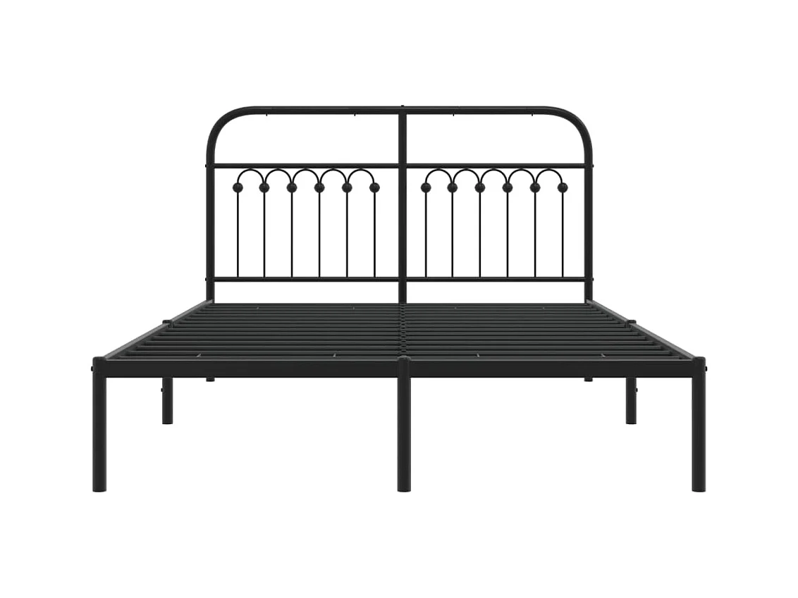 Cama matrimonial- 135x190 cm con cabecero metal negro ES757687
