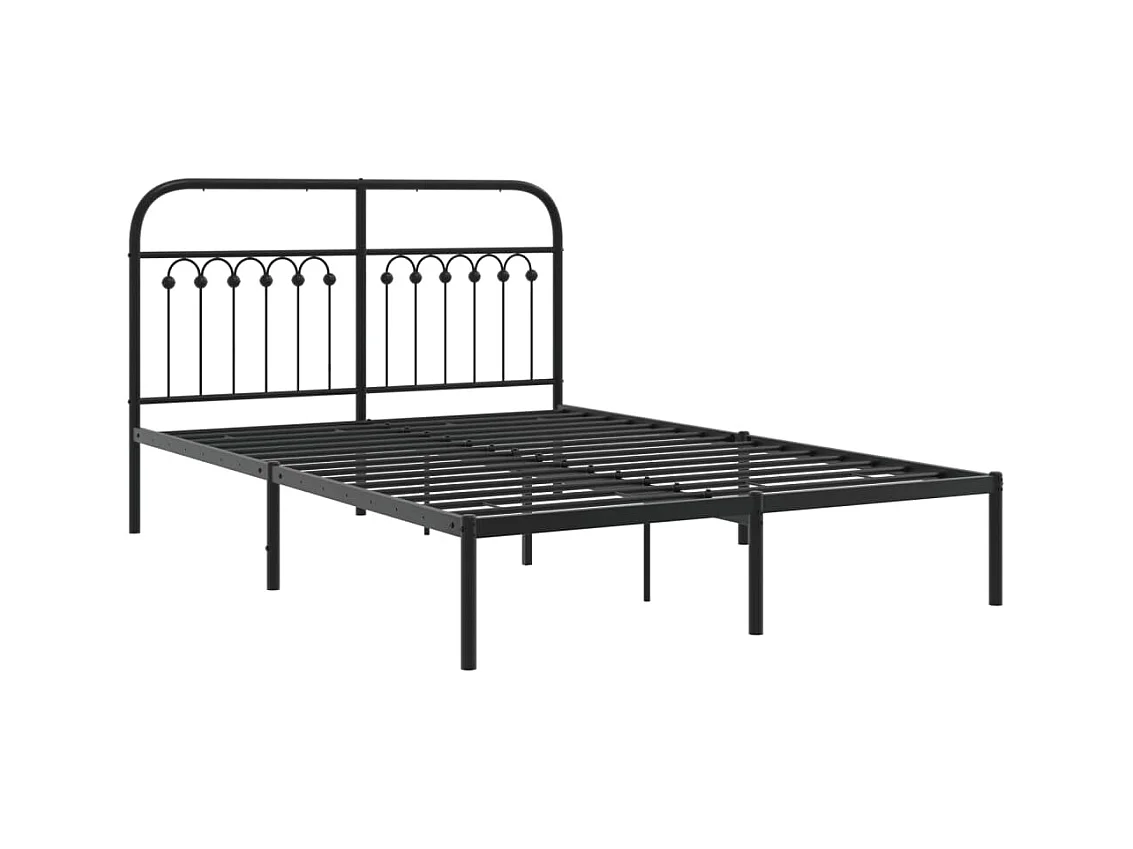 Cama matrimonial- 135x190 cm con cabecero metal negro ES757687