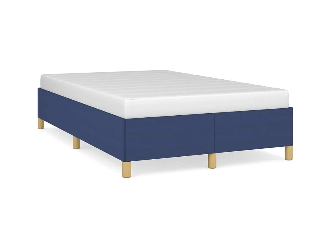 Lit double bleu 120x190 cm tissu FR19363