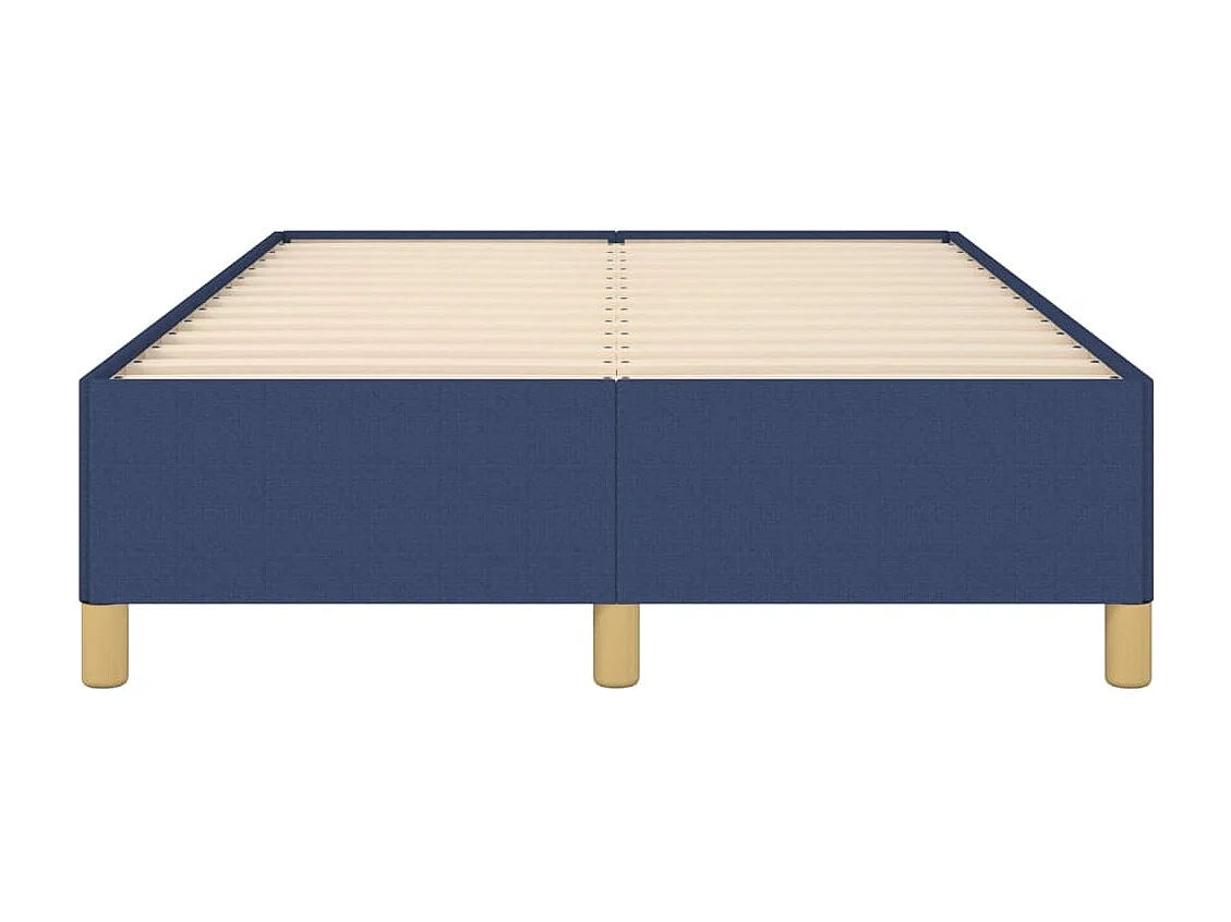 Lit double bleu 120x190 cm tissu FR19363