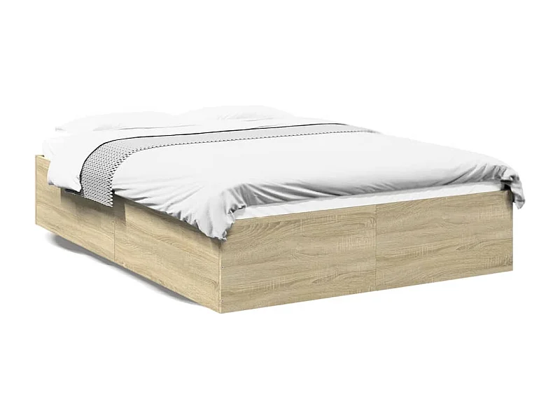 Lit double chêne sonoma 120x200 cm bois d'ingénierie FR74182