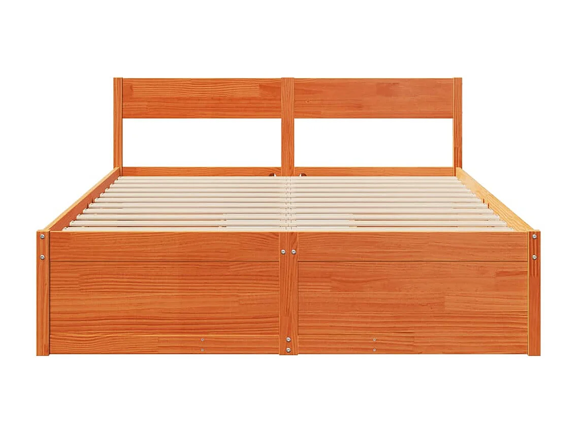 Cama 160x200 cm - con cajones madera pino marrón cera ES414431