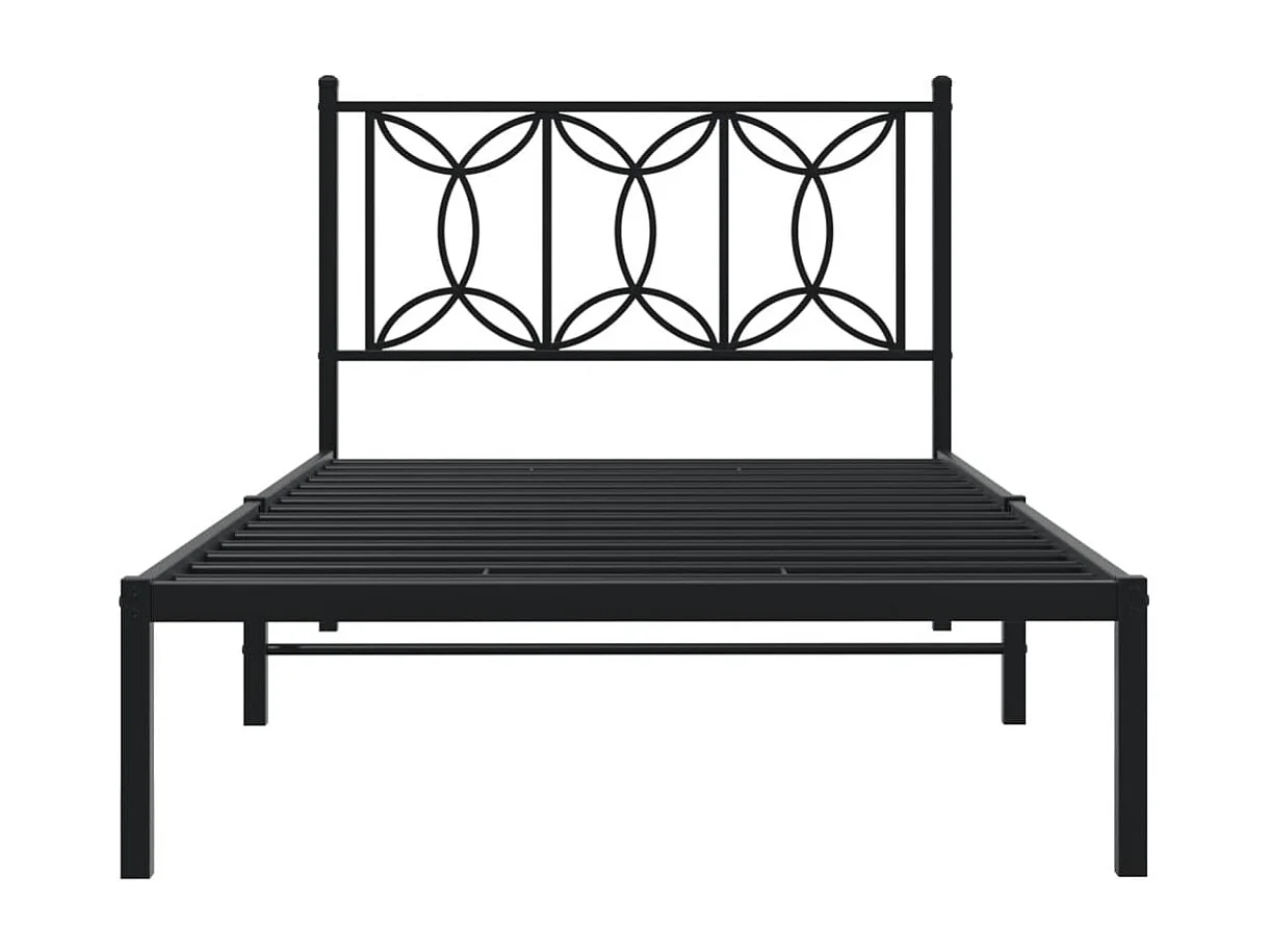 Bedframe met hoofdbord metaal zwart 100x200 cm BE643908