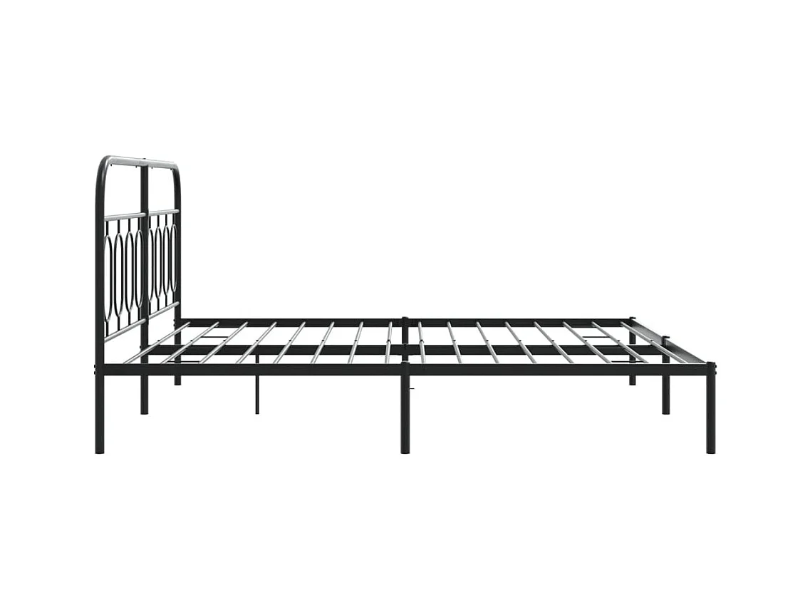 Cama matrimonial- 180x200 cm con cabecero metal negro ES387434