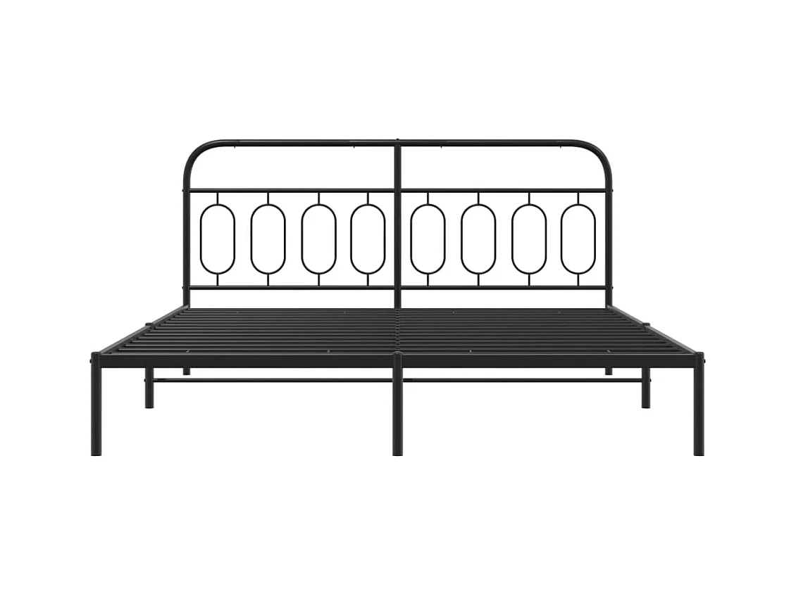 Cama matrimonial- 180x200 cm con cabecero metal negro ES387434