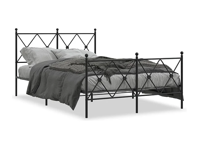 Bedframe met hoofd- en voeteneinde metaal zwart 120x200 cm BE829052