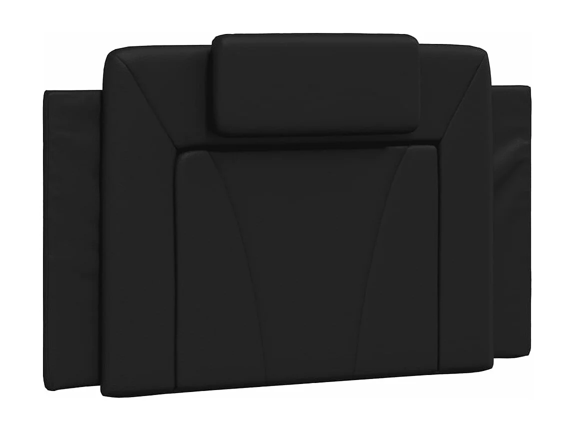 Lit adulte + matelas noir 90x190 cm similicuir FR96360