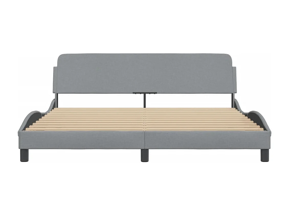 Cama matrimonial- 180x200 cm con cabecero gris claro tela ES243328