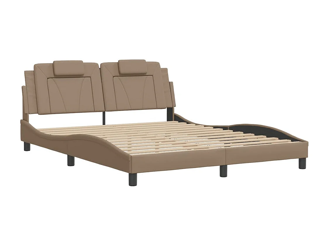 Lit double avec lumières LED cappuccino 160x200 cm similicuir FR55193