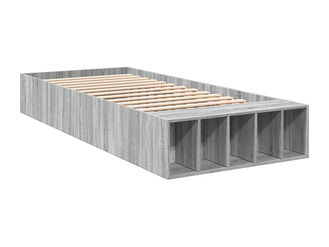Cama individual- 90x200 cm madera de ingeniería gris Sonoma ES962553