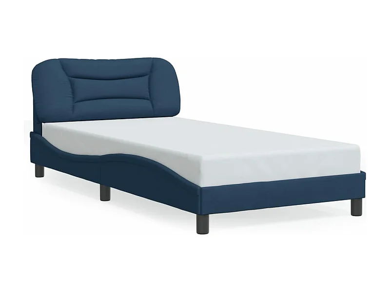 Cama c/ cabeceira 100x200 cm tecido azul PT670540