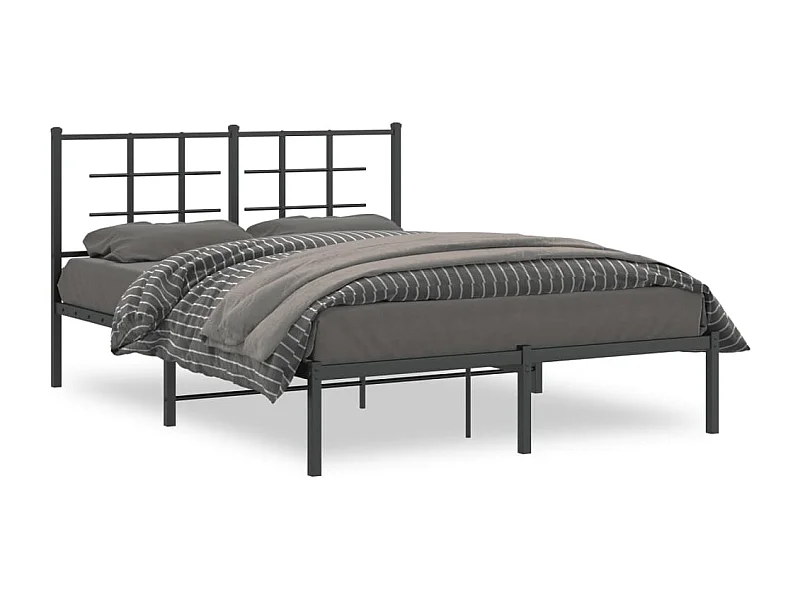 Cama com cabeceira 140x200 cm metal preto PT574876