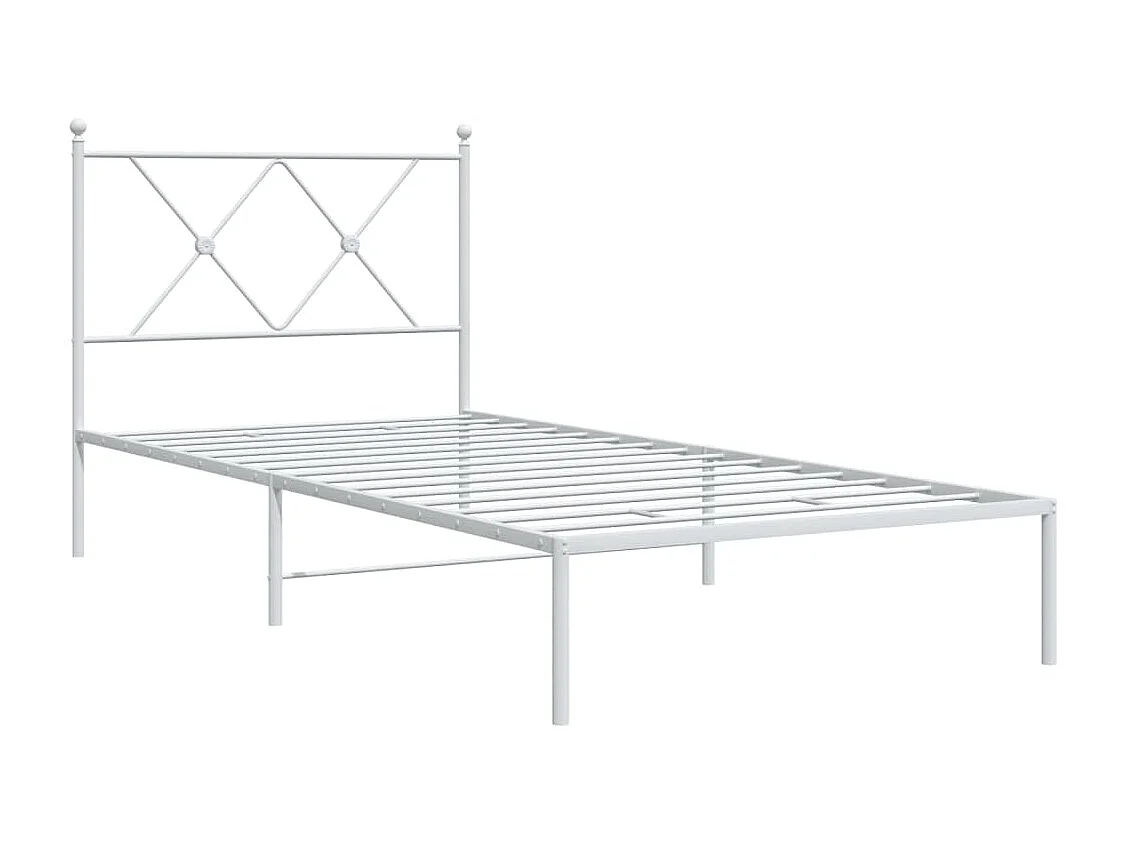 Cama com cabeceira 90x190 cm metal branco PT334377