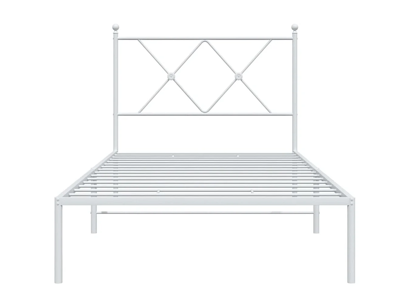 Cama com cabeceira 90x190 cm metal branco PT334377