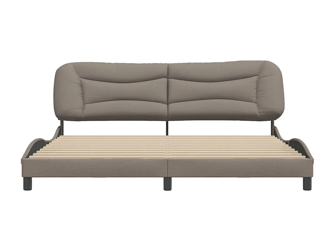 Bedframe met hoofdbord stof taupe 200x200 cm BE289713