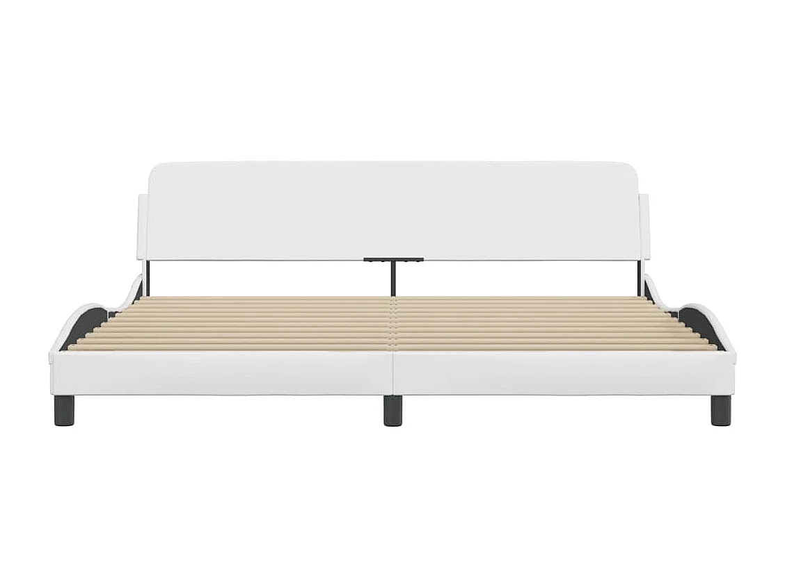 Bedframe met hoofdbord kunstleer wit 200x200 cm BE267085