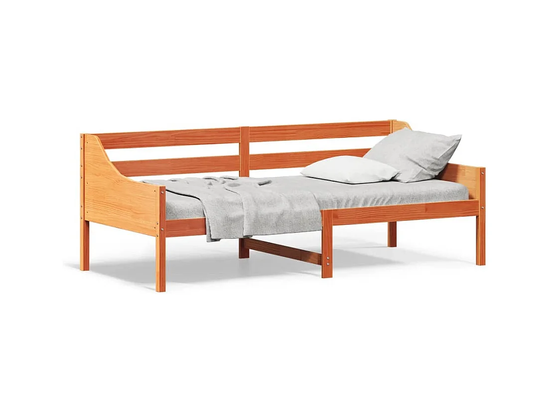 Slaapbank zonder matras 80x200 cm massief grenenhout wasbruin BE437082