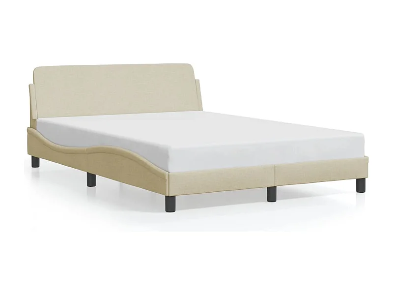 Cama matrimonial- 120x200 cm con cabecero de tela color crema ES178127