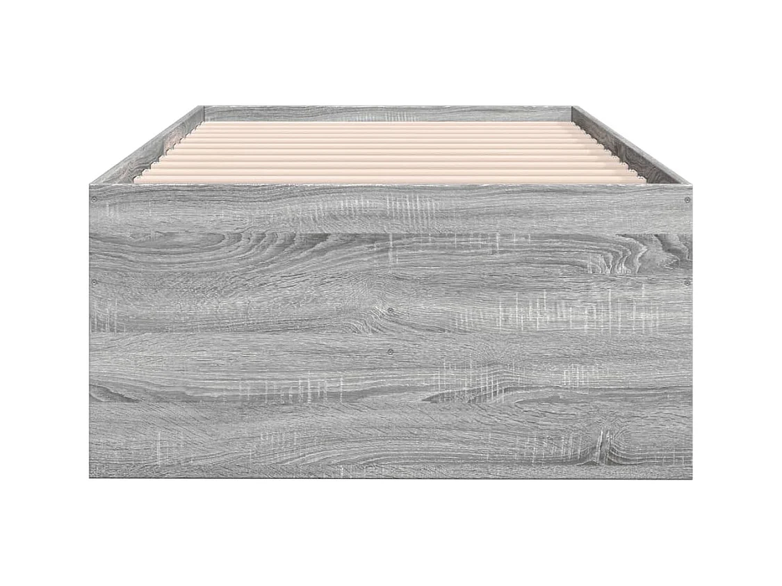 Cama individual - 90x190 cm con cajones madera ingeniería gris Sonoma ES576375