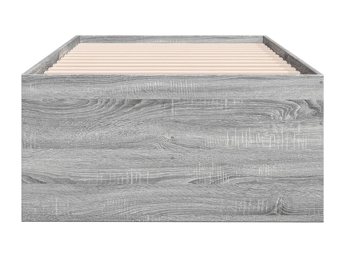 Slaapbank met lades 90x190 cm bewerkt hout grijs sonoma eiken BE564328