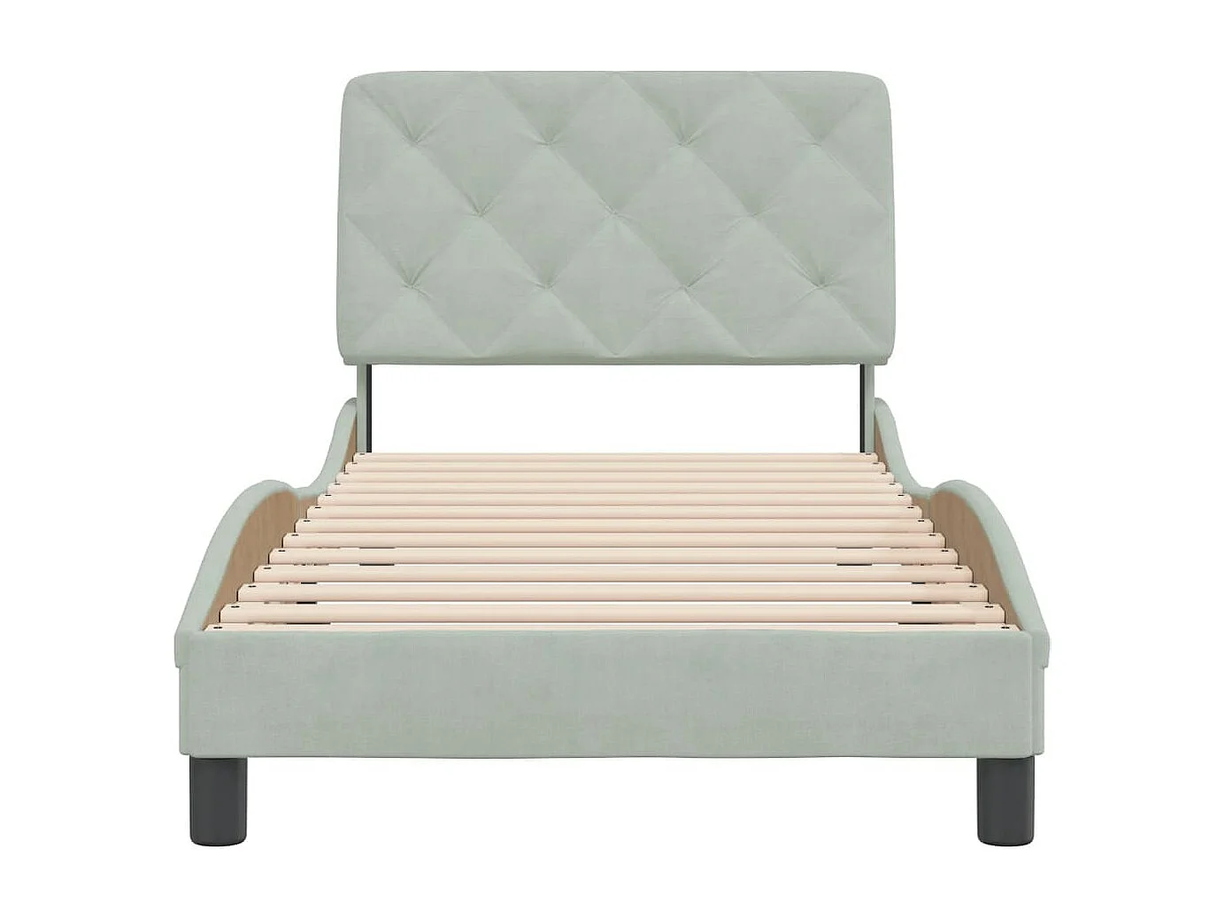 Bedframe met hoofdeinde fluweel lichtgrijs 80x200 cm BE963509