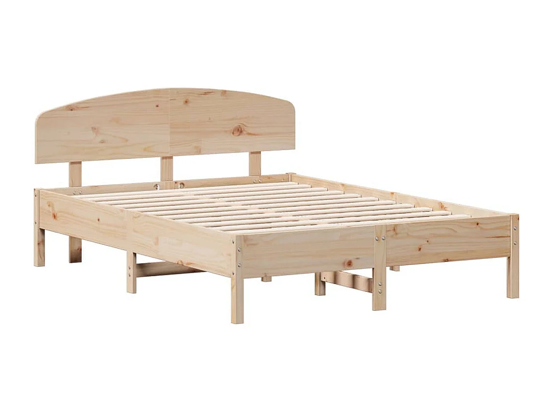 Bedframe met hoofdbord massief grenenhout 140x190 cm BE771799