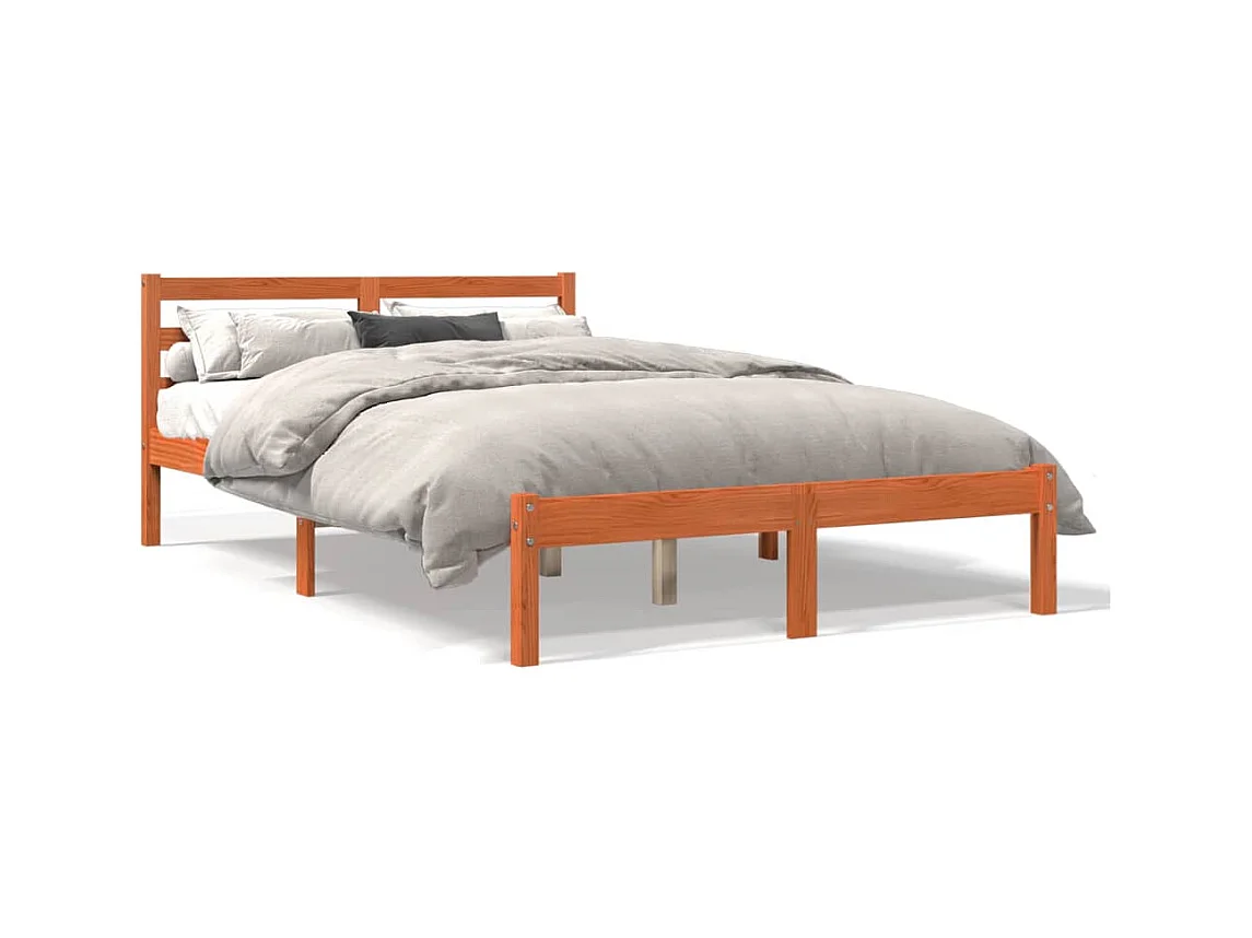 Bedframe zonder matras massief grenenhout wasbruin 150x200 cm BE835253