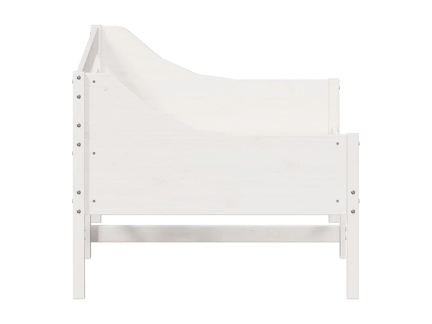 Cama 75x190 cm madeira de pinho maciça branco PT620263