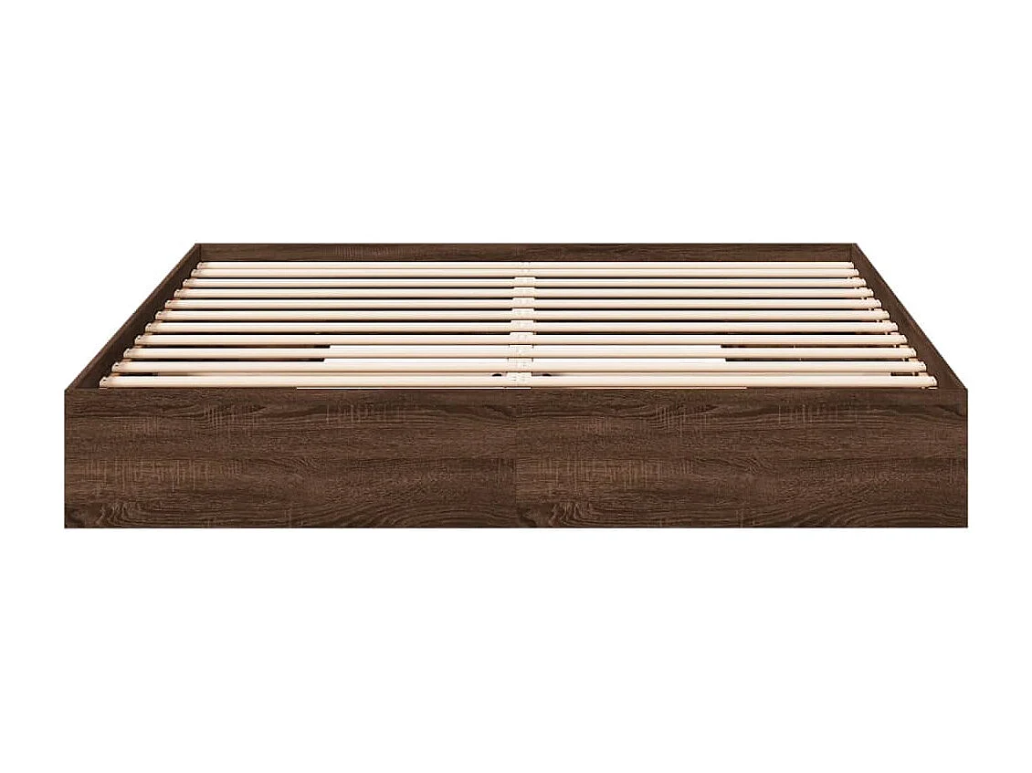 Lit double avec tiroirs chêne marron 200x200 cm FR50655