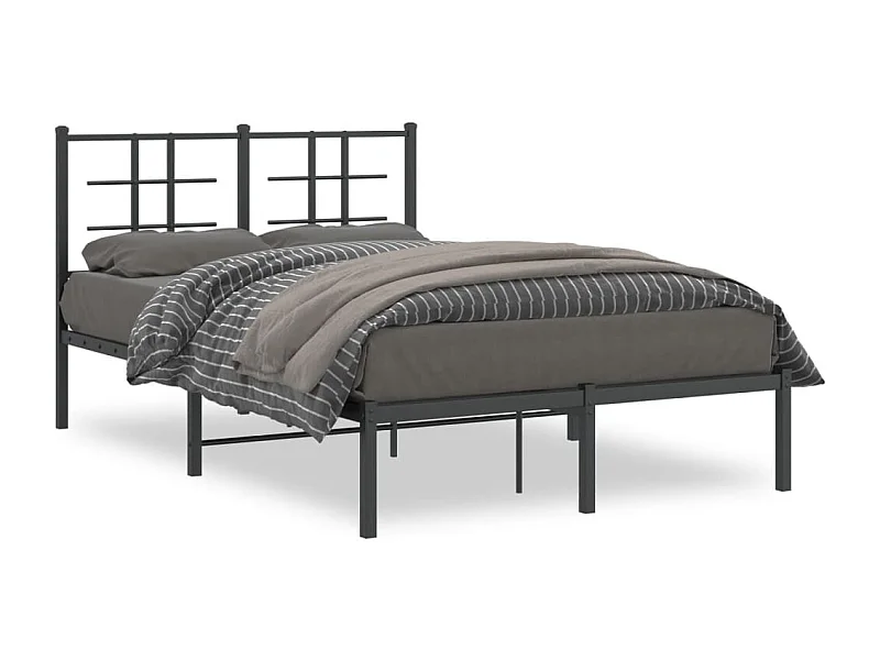 Bedframe met hoofdbord metaal zwart 120x200 cm BE909452
