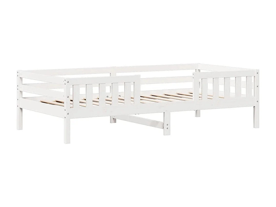 Cama 90x200 cm madeira de pinho maciça branco PT170745