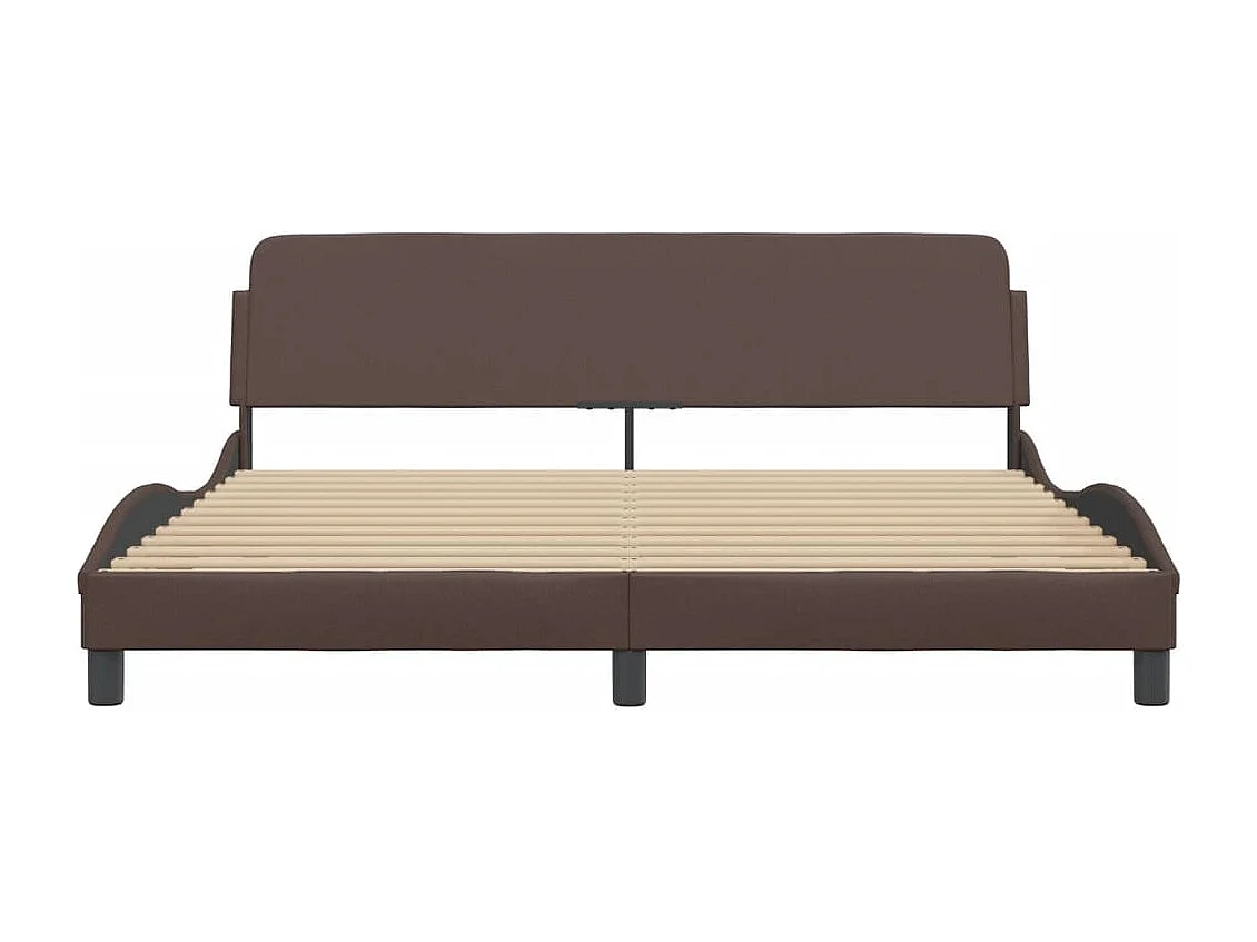 Bedframe met hoofdbord kunstleer bruin 180x200 cm BE462704
