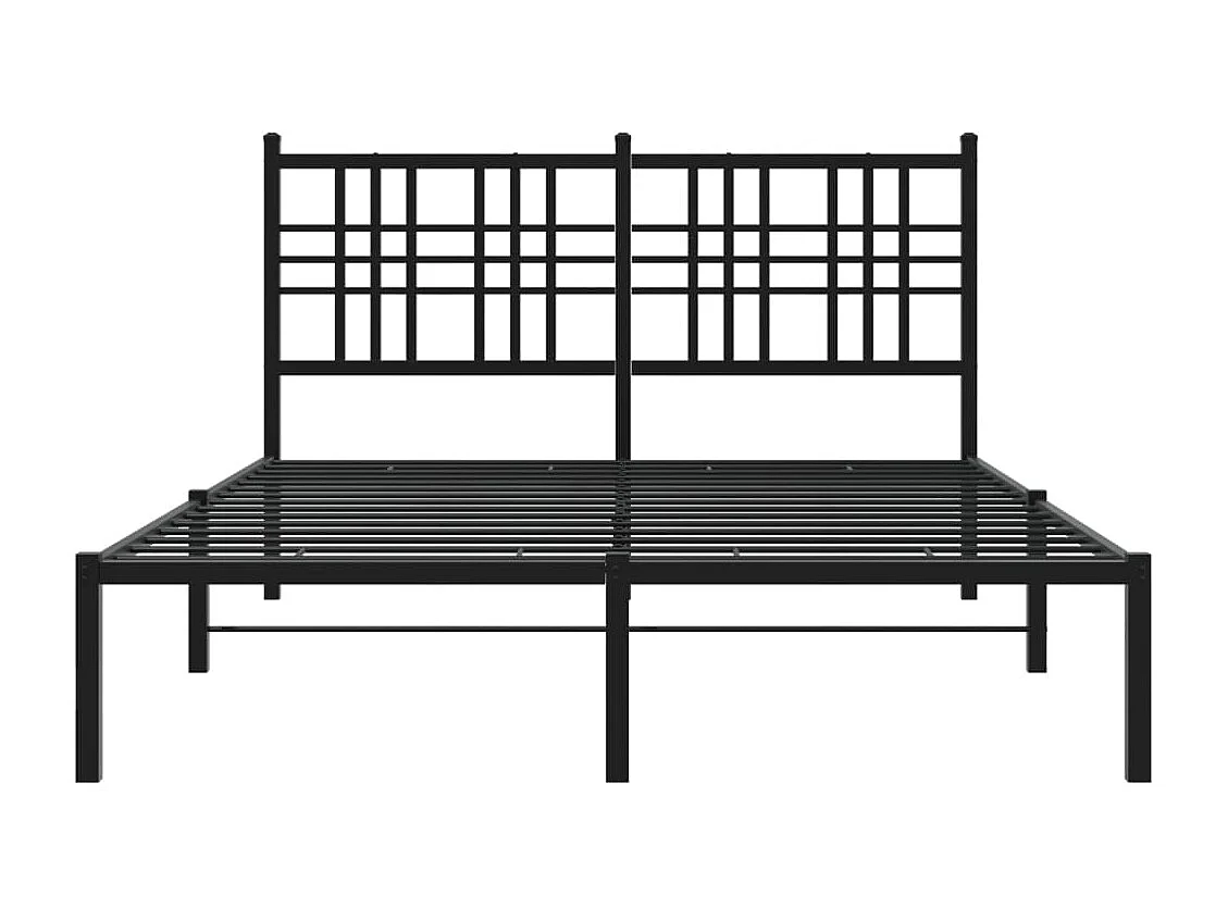 Cama matrimonial- 135x190 cm con cabecero metal negro ES864617