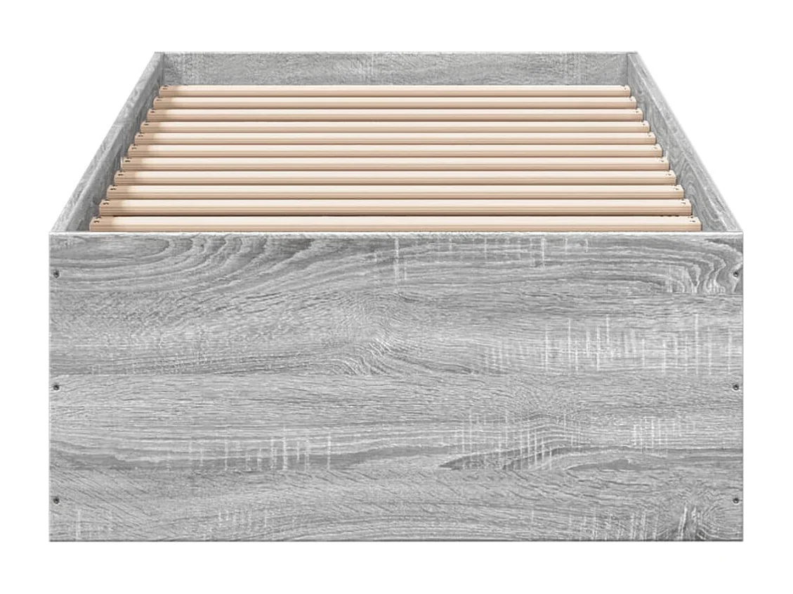 Bedframe bewerkt hout grijs sonoma eikenkleurig 75x190 cm BE854682