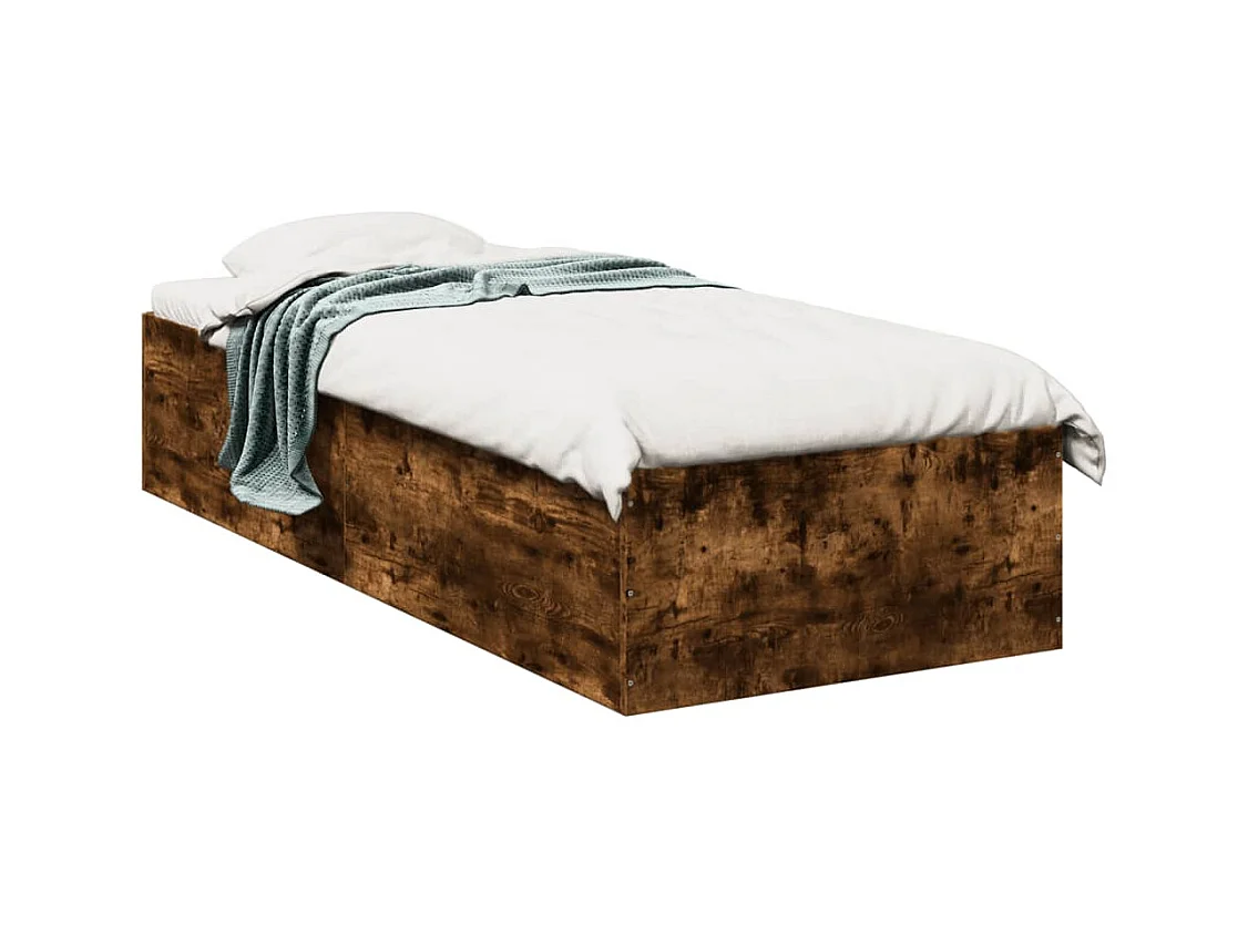 Cama 100x200 cm derivados de madeira carvalho fumado PT811616