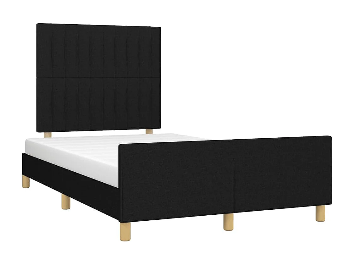 Cama com cabeceira 120x190 cm tecido preto PT593615